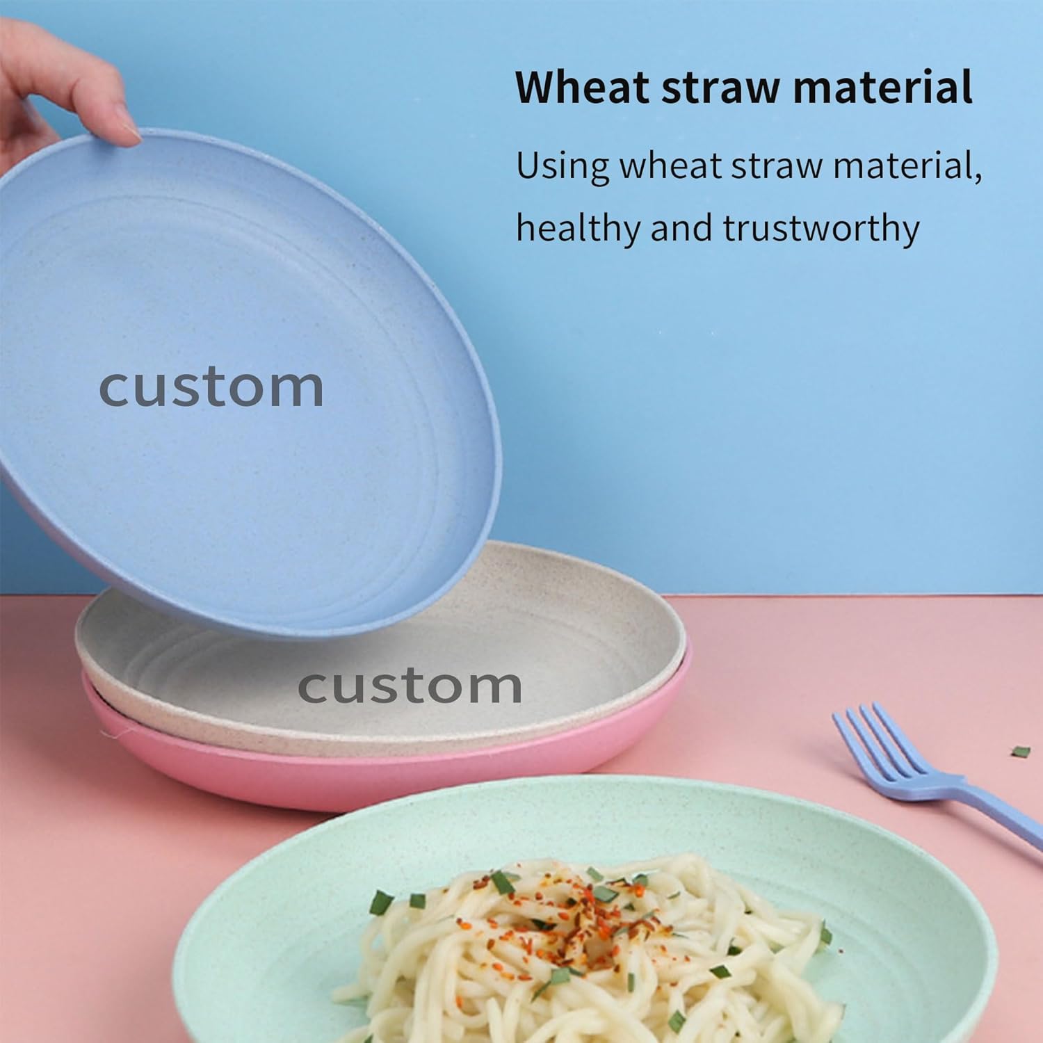 TULTU Vajilla de melamina blanca apta para lavavajillas, platos personalizados irrompibles hechos de cerámica de imitación, regalo para cocina con