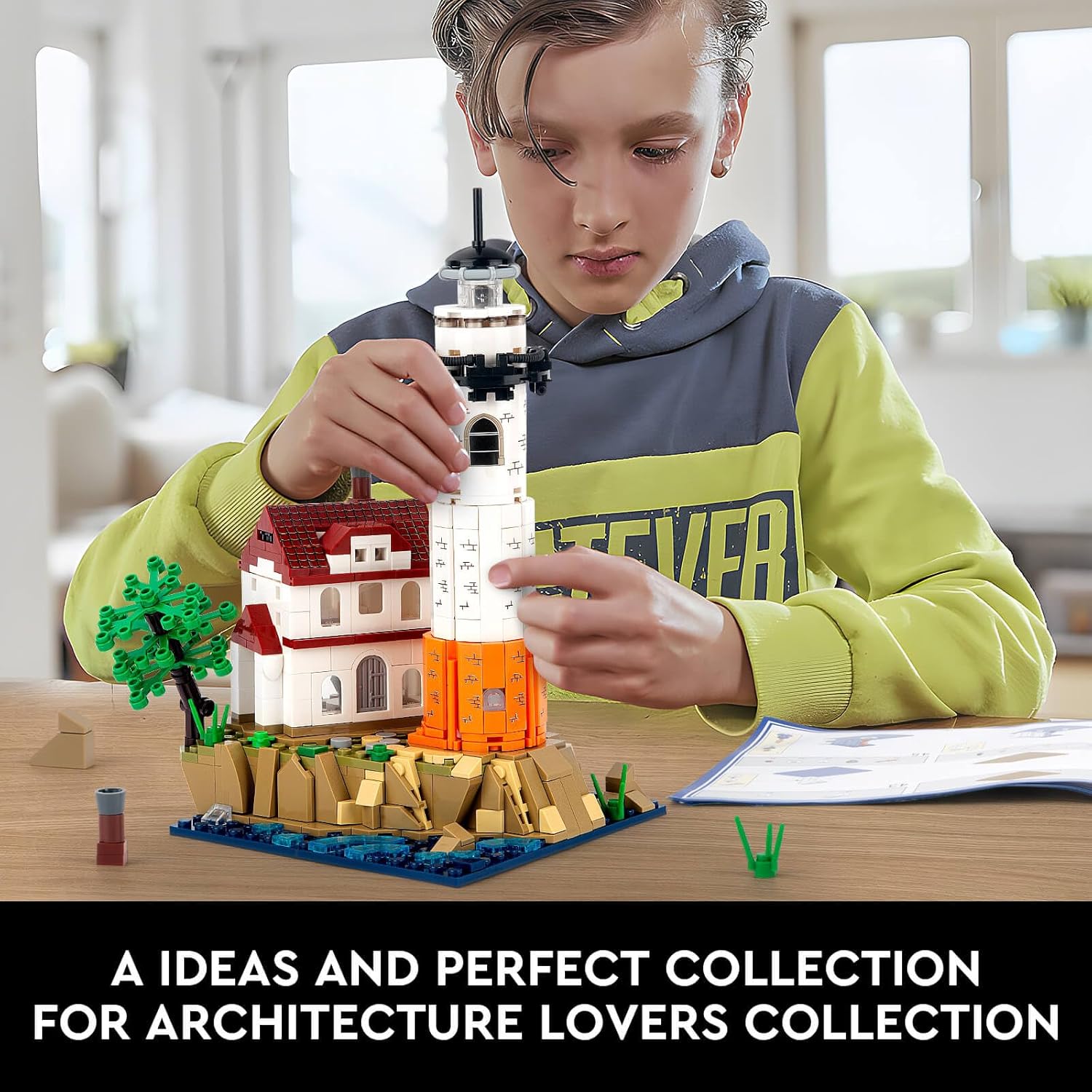 Ideas Lighthouse – Juego de construcción para adultos y niños, arquitectura STEM creativa con iluminación giratoria brillante, colección para niños
