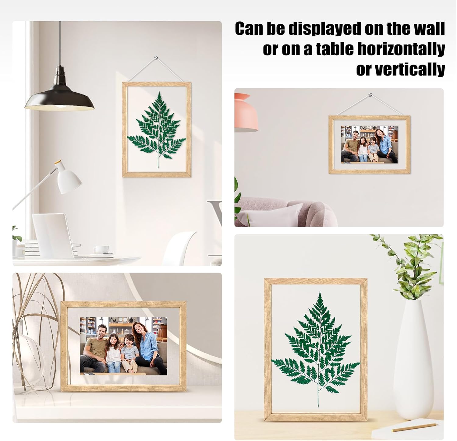IVN Arte de pared enmarcado marco flotante de plexiglás de madera maciza colgante de 8 x 12 pulgadas con caja de regalo para flores secas prensadas,