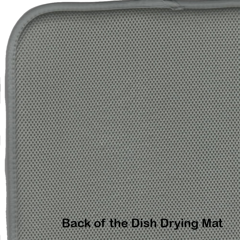 Caroline’s Treasures DAC2466DDM Border Collie Hippie Dawg Dish Drying Mat Absorbent Dish Drying Mat Pad for Kitchen Counter Dish Drainer Mat for