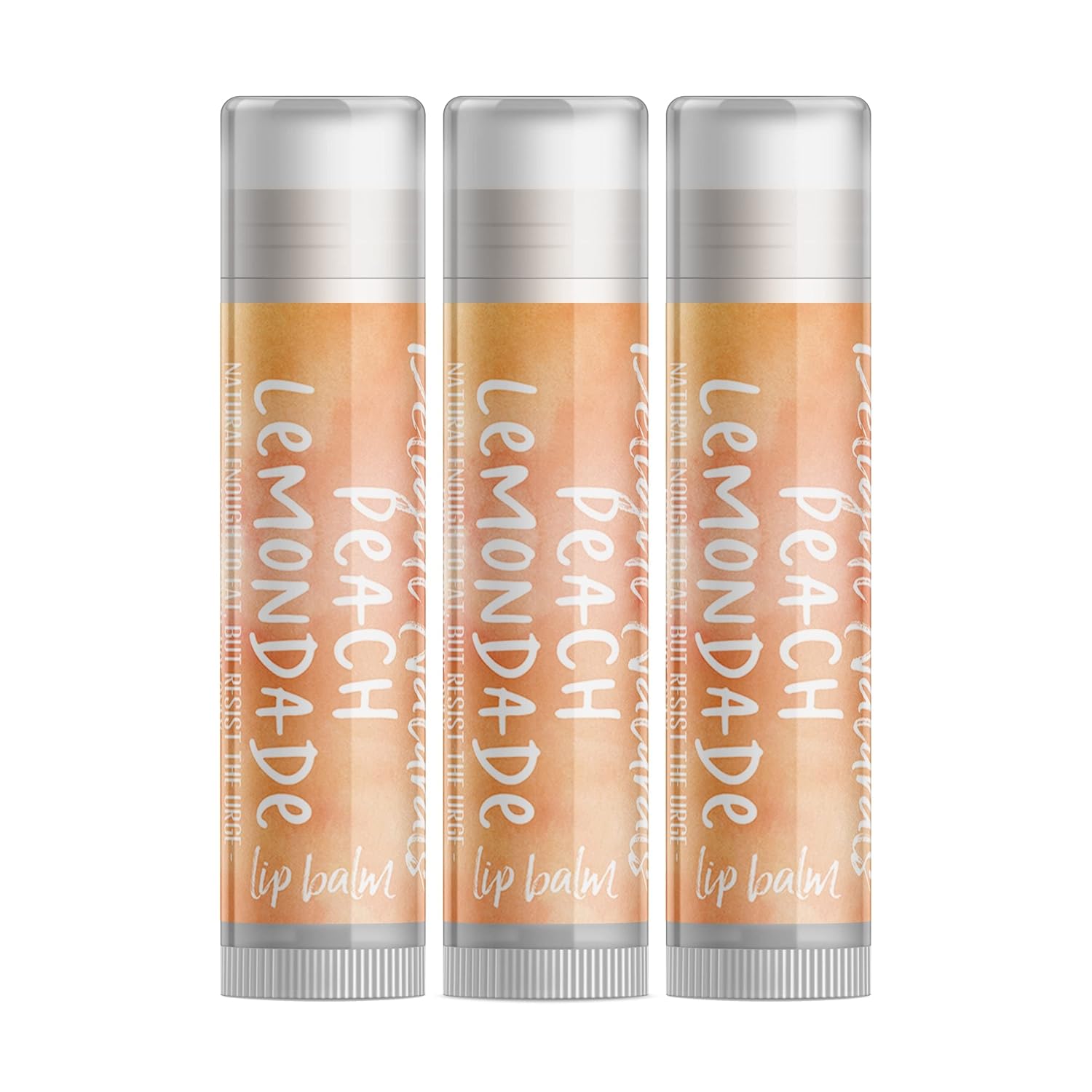 Delight Naturals Bálsamo labial de limonada de durazno – Juego de tres