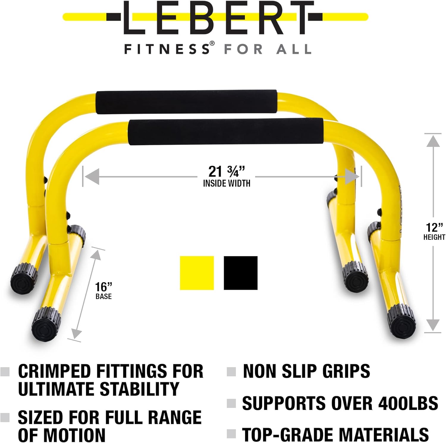 Lebert Fitness Parallette – Soporte de estación de inmersión para barras de empuje, perfecto para el hogar y el garaje, equipo de ejercicio,