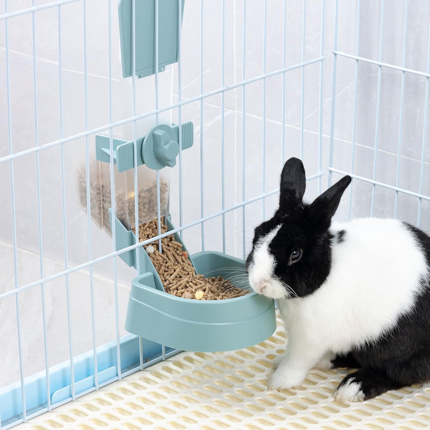 Comedero colgante de alimentos para mascotas para jaulas y jaulas, alimentador de jaula para mascotas para animales pequeños, gatos, cachorros,