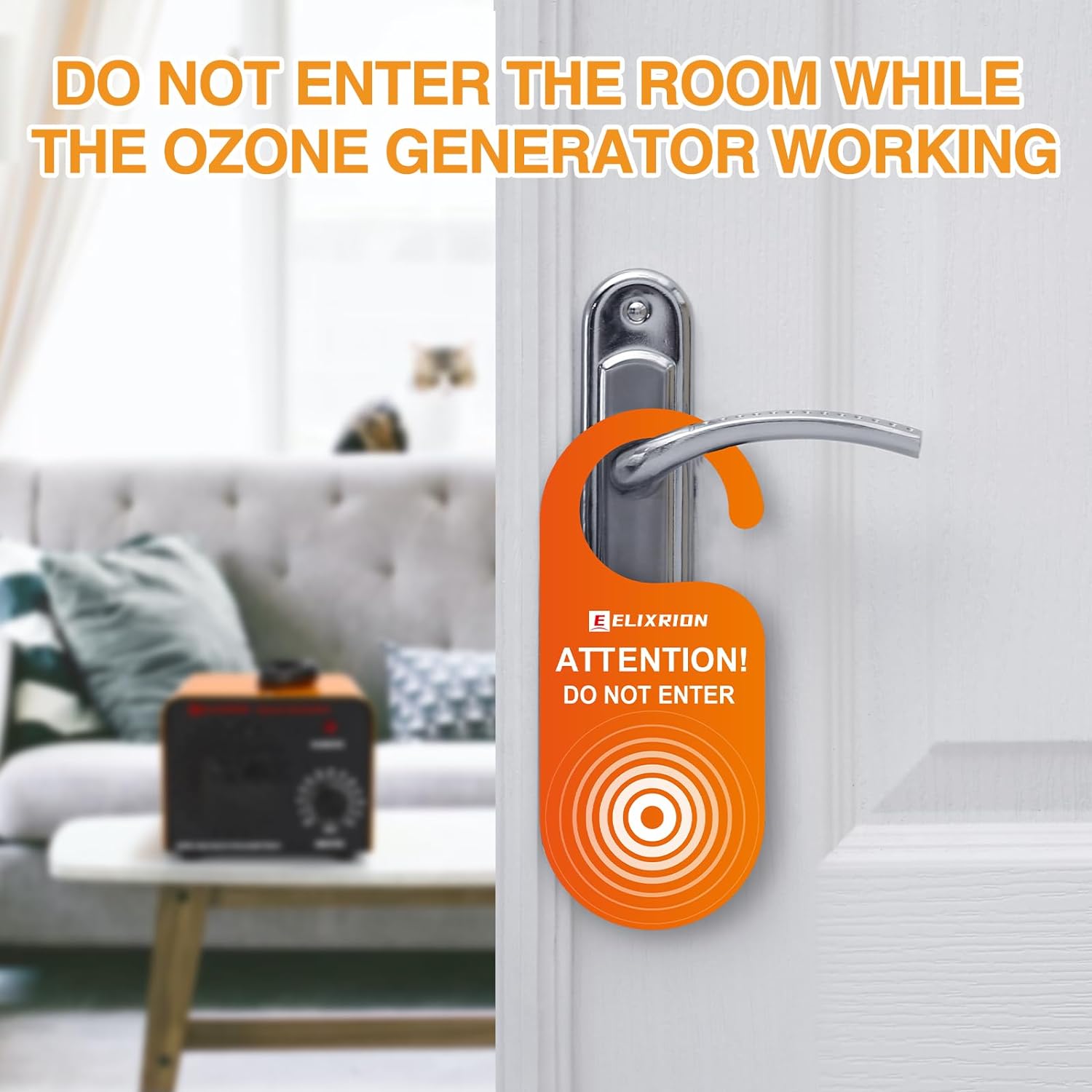 ELIXRION Generador de ozono, ionizador de capacidad de 25000 mgh, máquina profesional de ozono de aire O3 para olores, para el hogar, cocina,