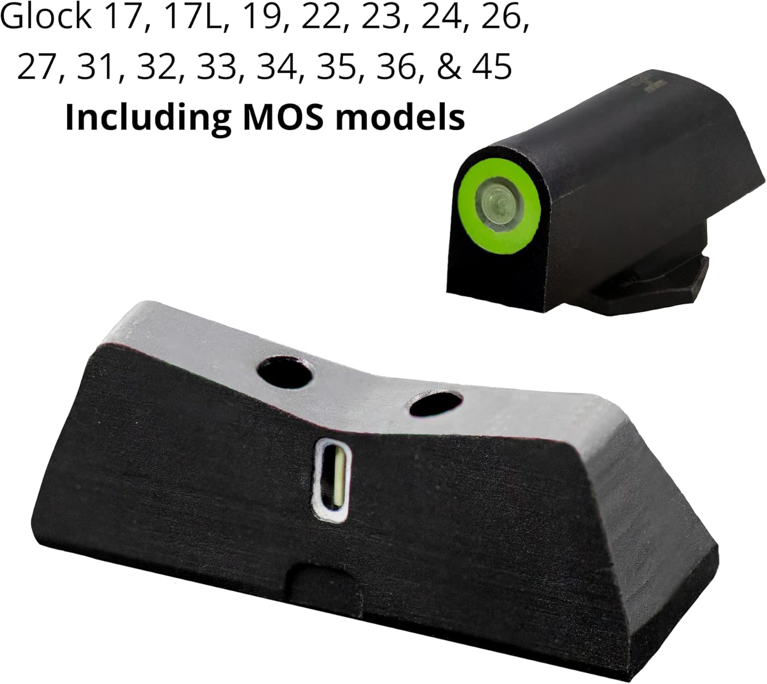 XS SIGHTS DXT2 – Vista nocturna estándar para pistolas Glock