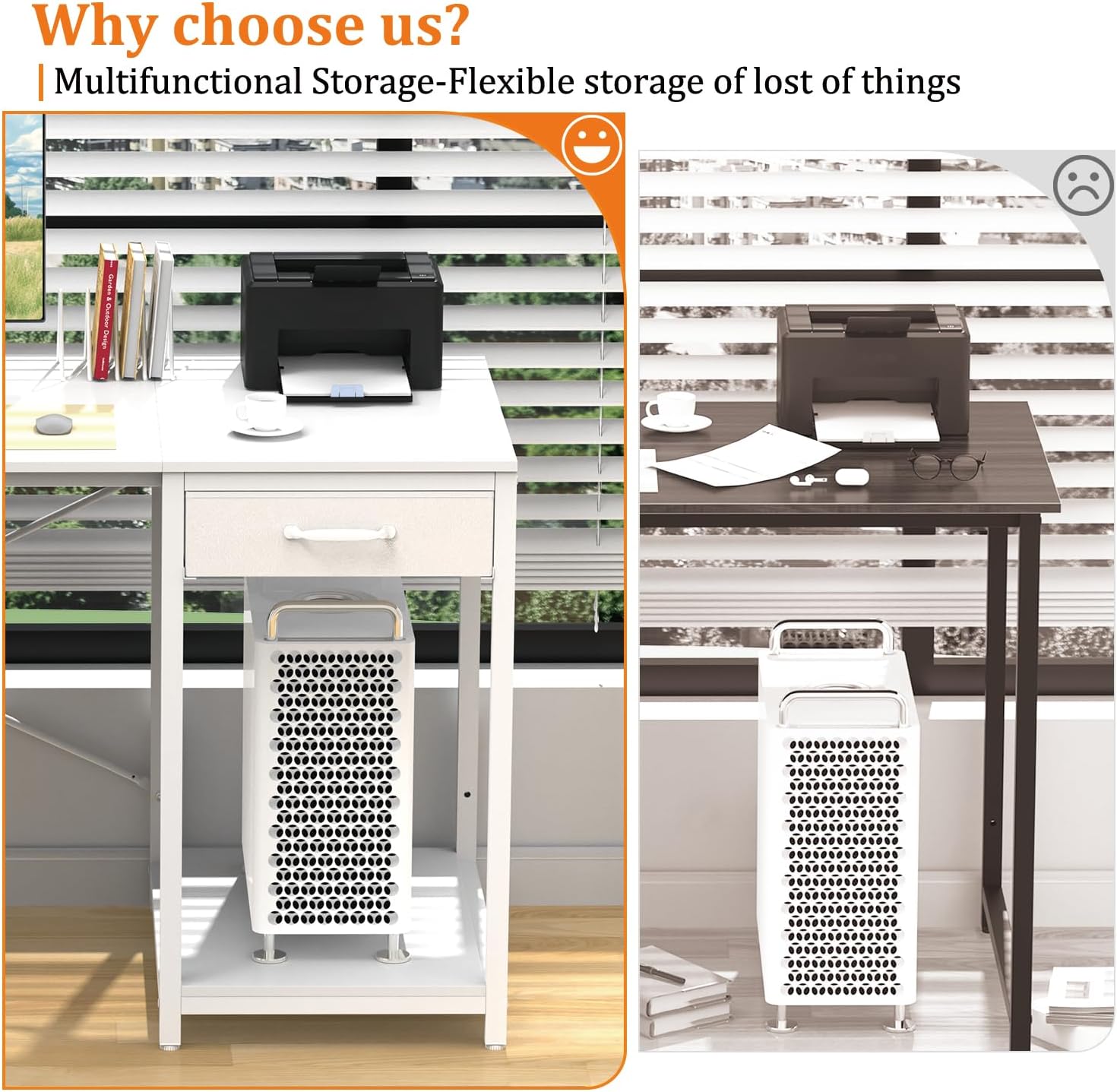Escritorio para computadora con cajón de 55 pulgadas para oficina en casa con almacenamiento, mesa de escritorio simple y moderna para trabajo, para