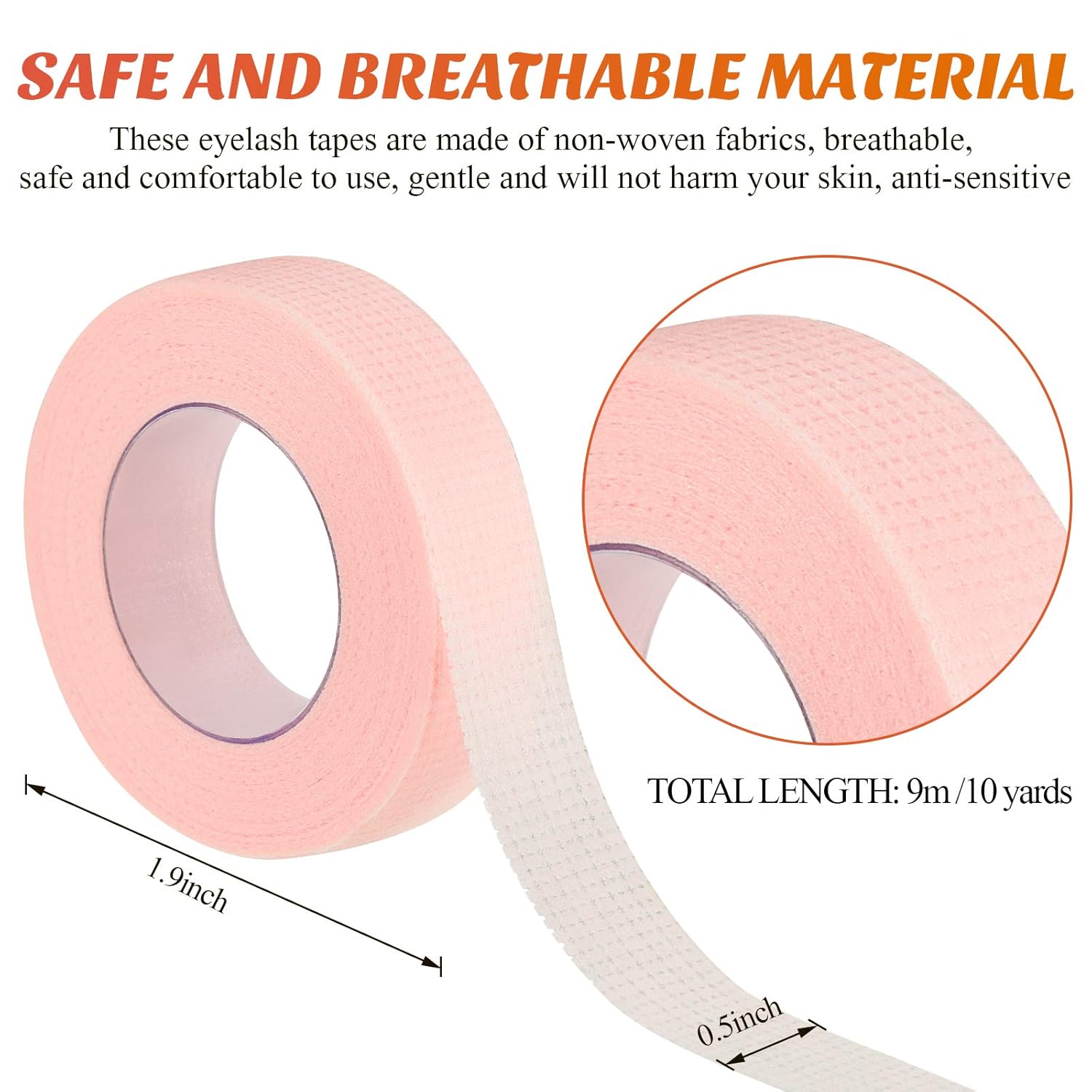 10 Rolls Eyelash Extension Tape Fabric Eyelash Tape Breathable Eyelash Grafting Tape False Eyelash Adhesive Non-woven Tape DIY Sticker for Eyelash