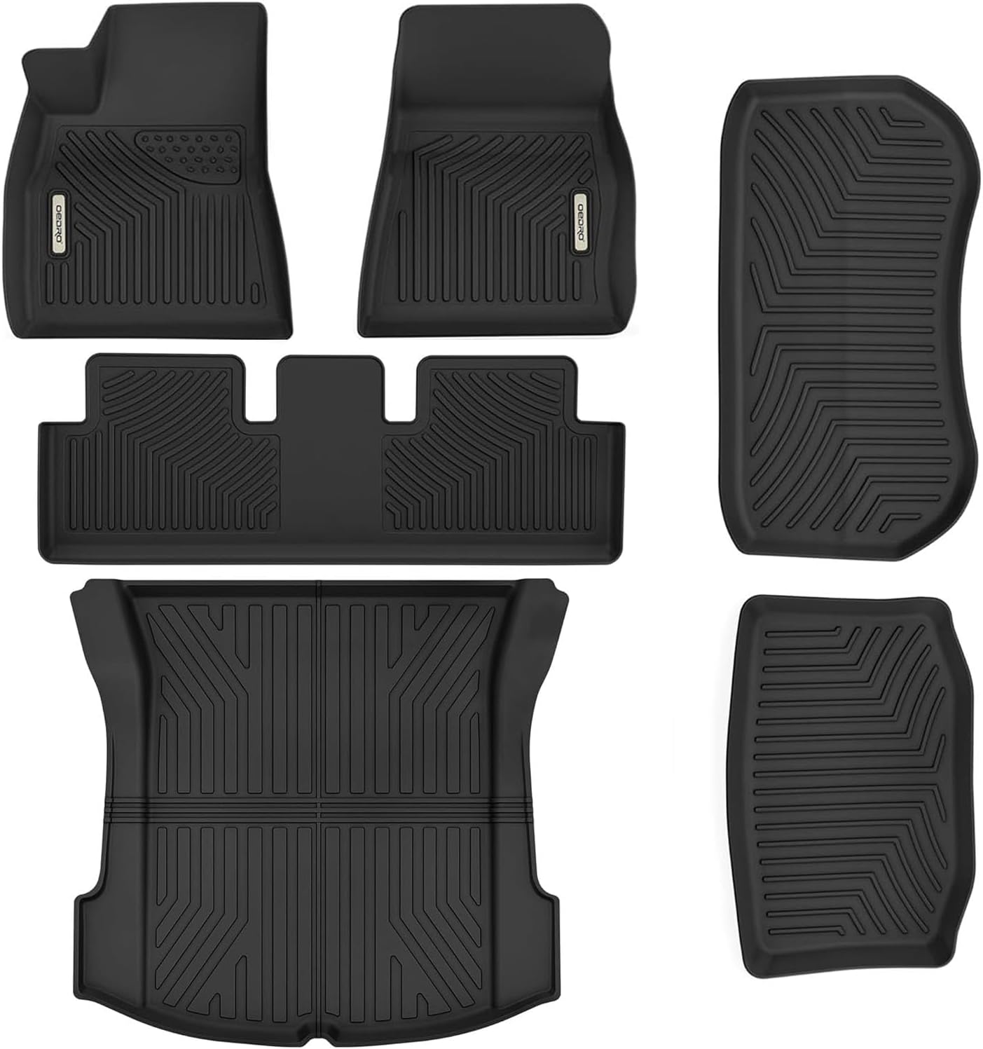 OEDRO Juego de alfombrillas para Tesla Model 3 2020-2023, de ajuste personalizado, TPE 3D, impermeables, antideslizantes, alfombrillas delanteras y