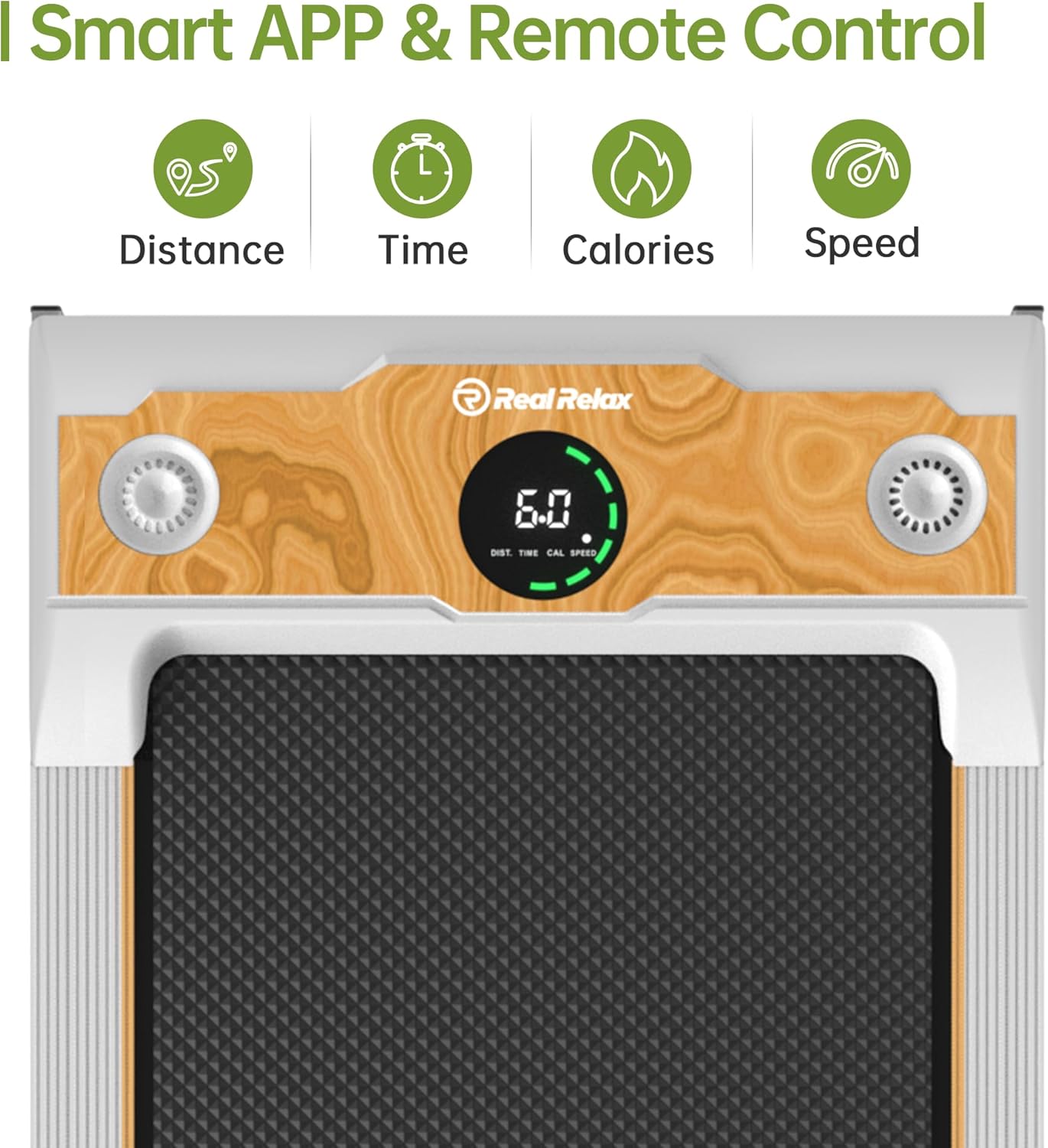 Real Relax Cinta de correr para debajo del escritorio, caminadora plegable eléctrica con altavoz Bluetooth y control remoto para uso doméstico y