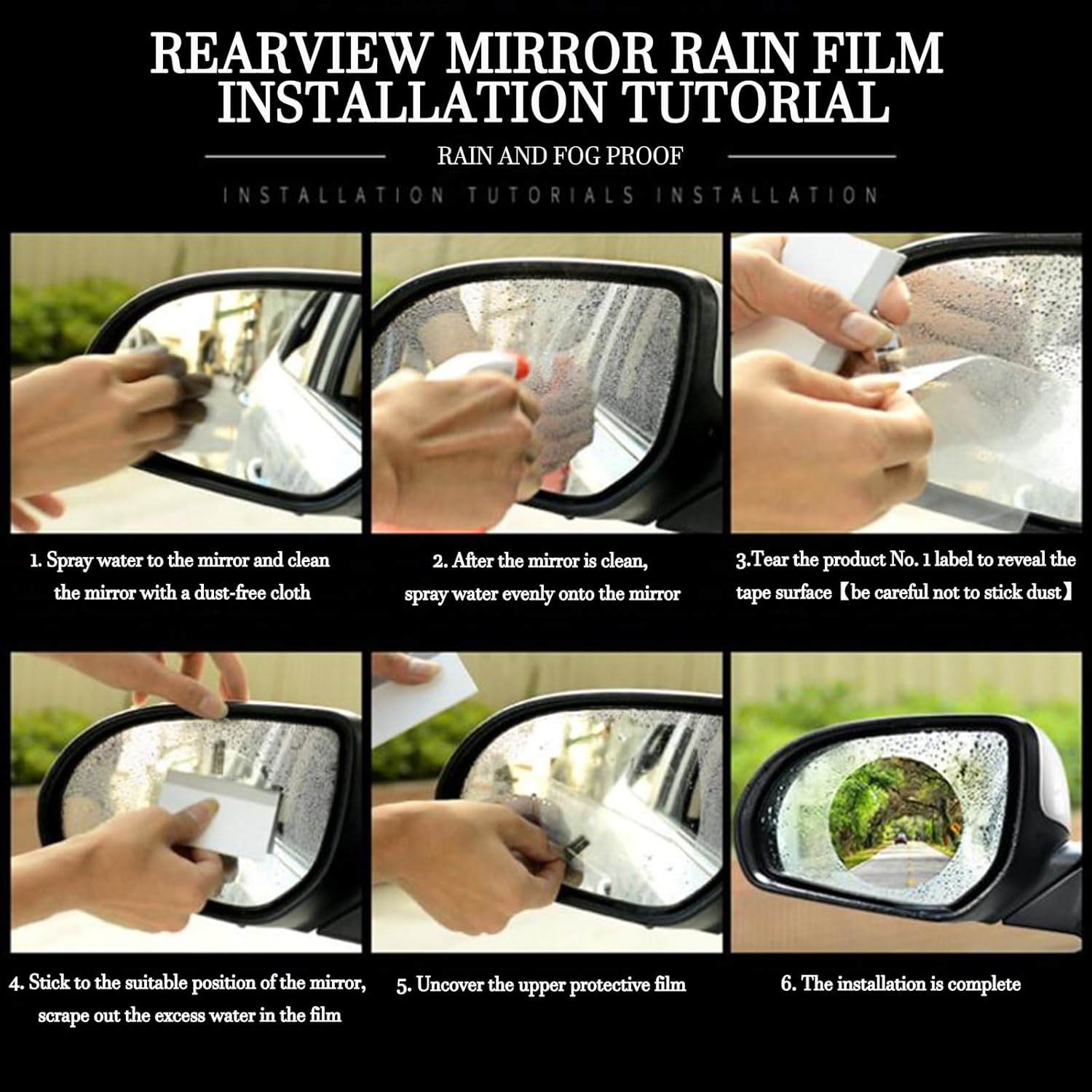 Juego de 14 películas impermeables para espejo de automóvil, 12 piezas de película impermeable para espejo lateral de automóvil, 2 unidades,