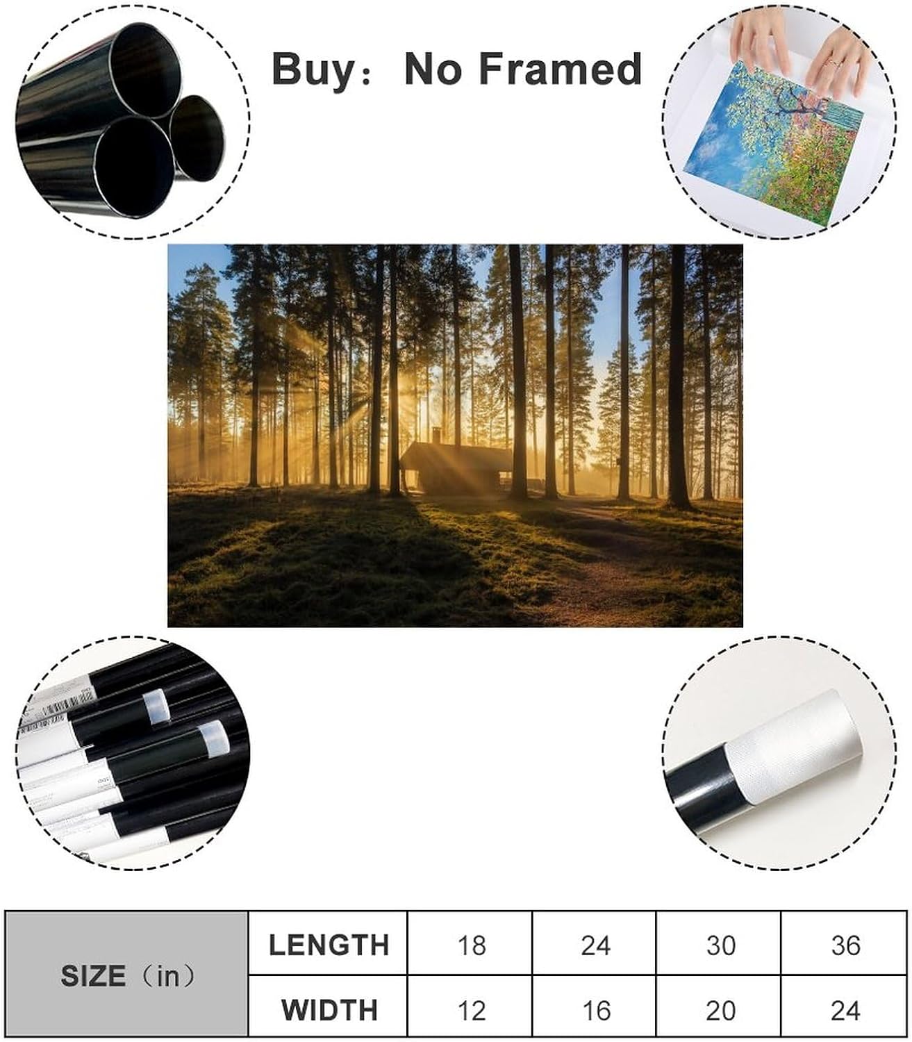 Lienzo Pintura Pintura Bosque Verde Árbol Paisaje Lienzo Pared De Arte Lienzo Impresiones De Póster Poster Decorative Painting Canvas Wall Posters