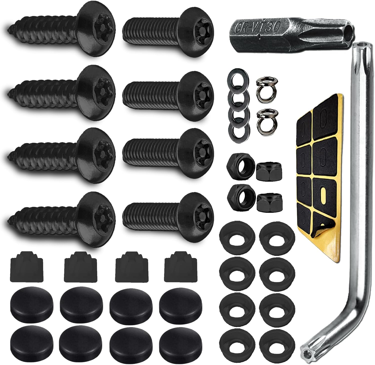 Kit de tornillos antirrobo para matrícula, kit de placa de matrícula resistente a manipulaciones, tornillos de seguridad de 14 pulgadas (M6), kit de