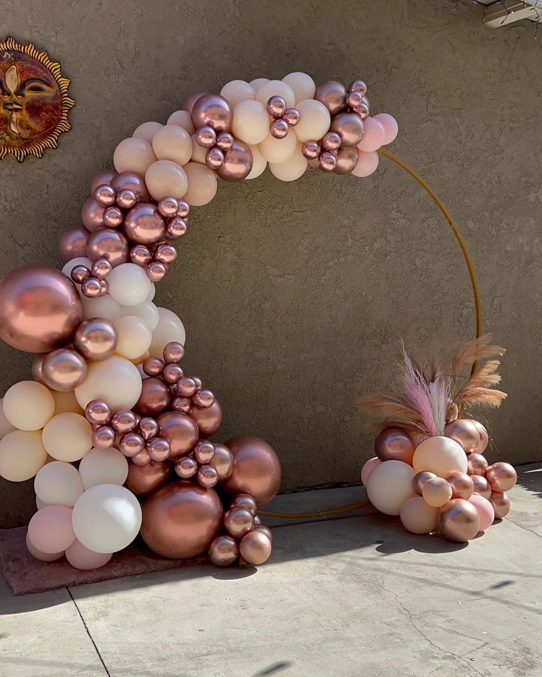 Bezente Globos cromados metálicos de oro rosa, paquete de 100 globos redondos de látex de oro rosa de 12 pulgadas para decoración de bodas,