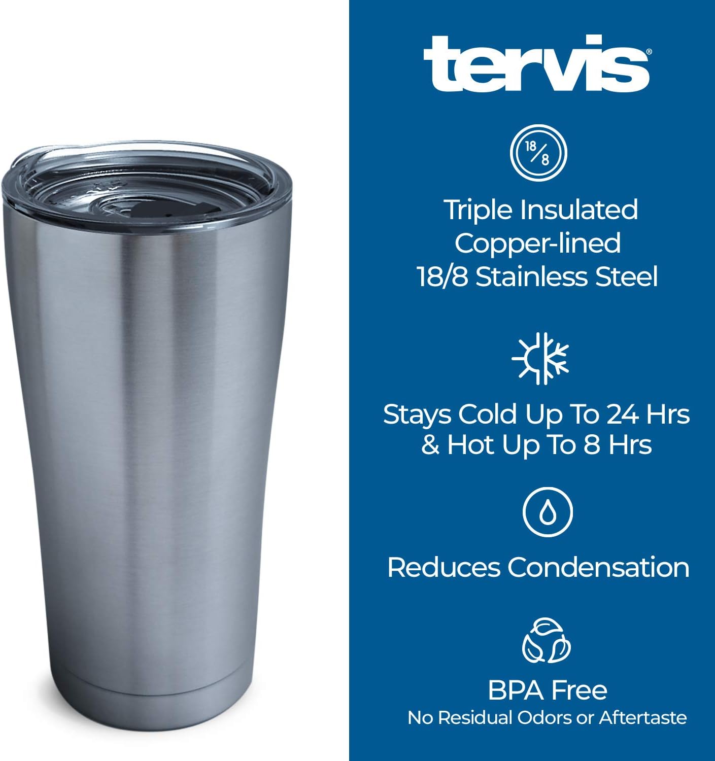 Tervis Vaso aislado de triple pared Arizona State Sun Devils mantiene las bebidas frías y calientes, 20 onzas, acero inoxidable, campus