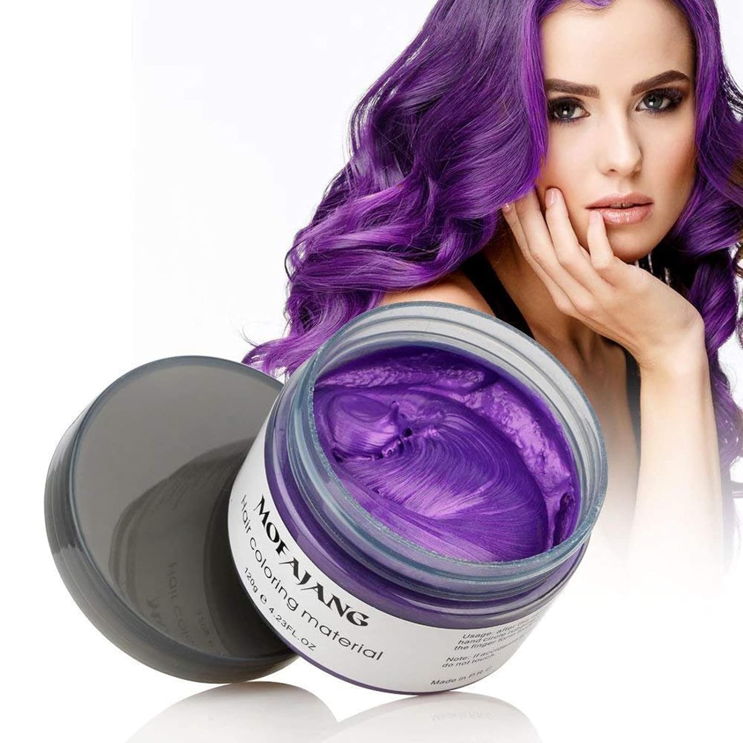 Color temporal de cabello morado, cera de color natural para el cabello, espray de color de cera para el cabello, 4.23 onzas, tinte de cera para el