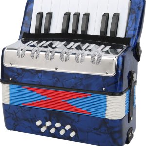 Acordeón para niños, instrumento musical de acordeón de 17 teclas para niños o aficionados, cómodo y ligero en uso. (azul oscuro) Acordeón para niños, instrumento musical de acordeón de 17 teclas para niños o aficionados, cómodo y ligero en uso. (azul oscuro)