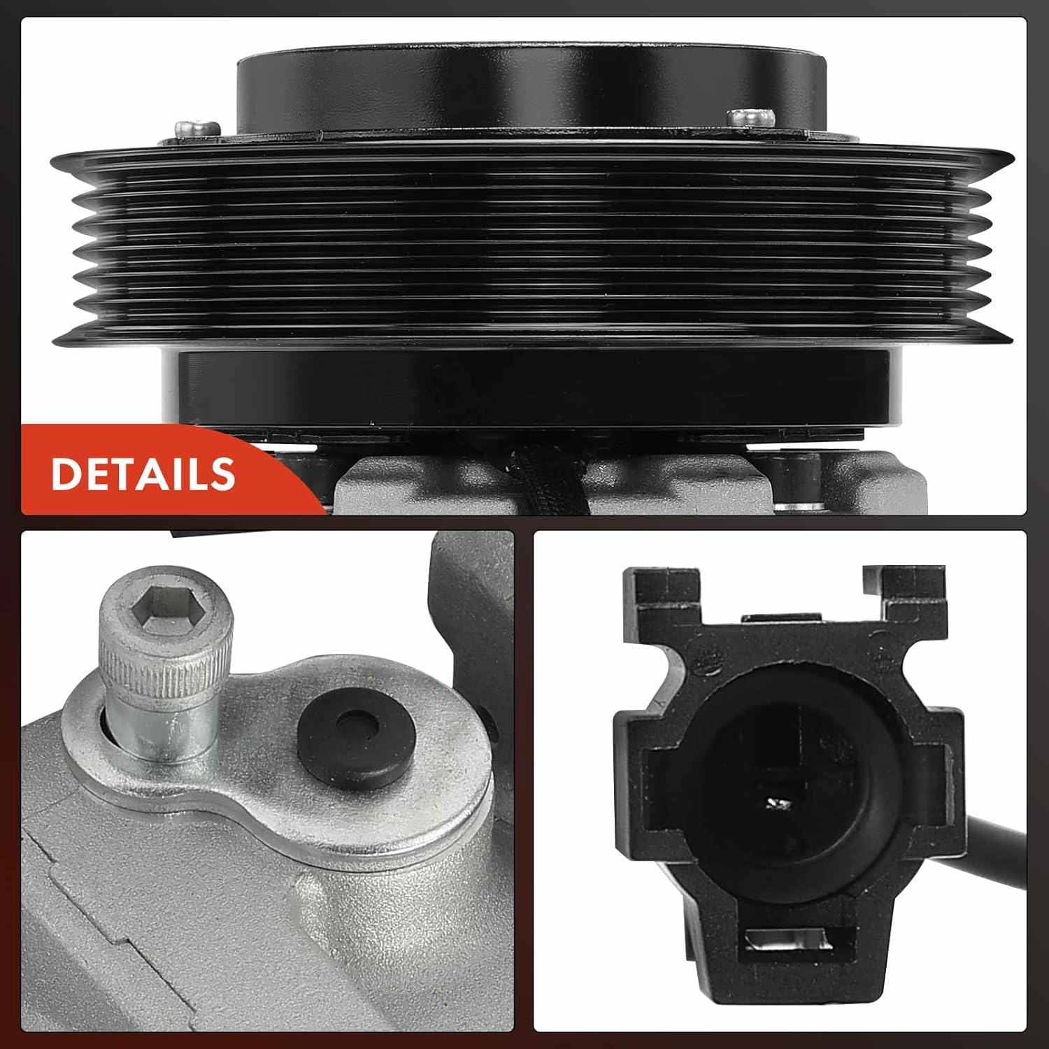 A-Premium Compresor de aire acondicionado con embrague compatible con Hyundai Santa Fe 3.5L 2003-2006, XG300 2001-2001, XG350 2002-2005, Kia Amanti