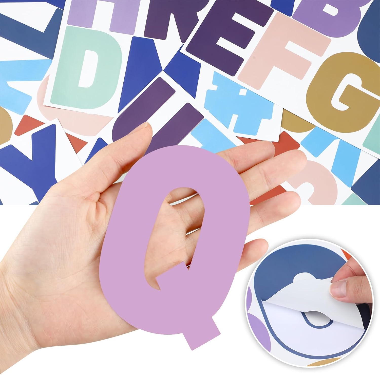 Panelee 145 piezas de 20 hojas de calcomanías grandes de vinilo de 4 pulgadas, calcomanías de letras del alfabeto, letras con números,