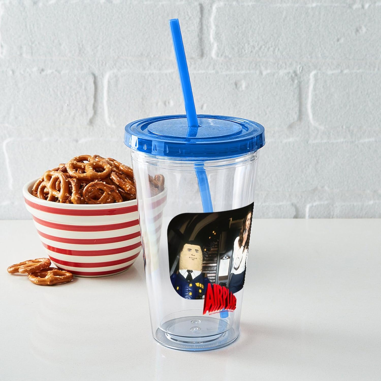 CafePress Airplane! Otto The Autopilot 16 oz Insulated Straw Tumbler with Lid