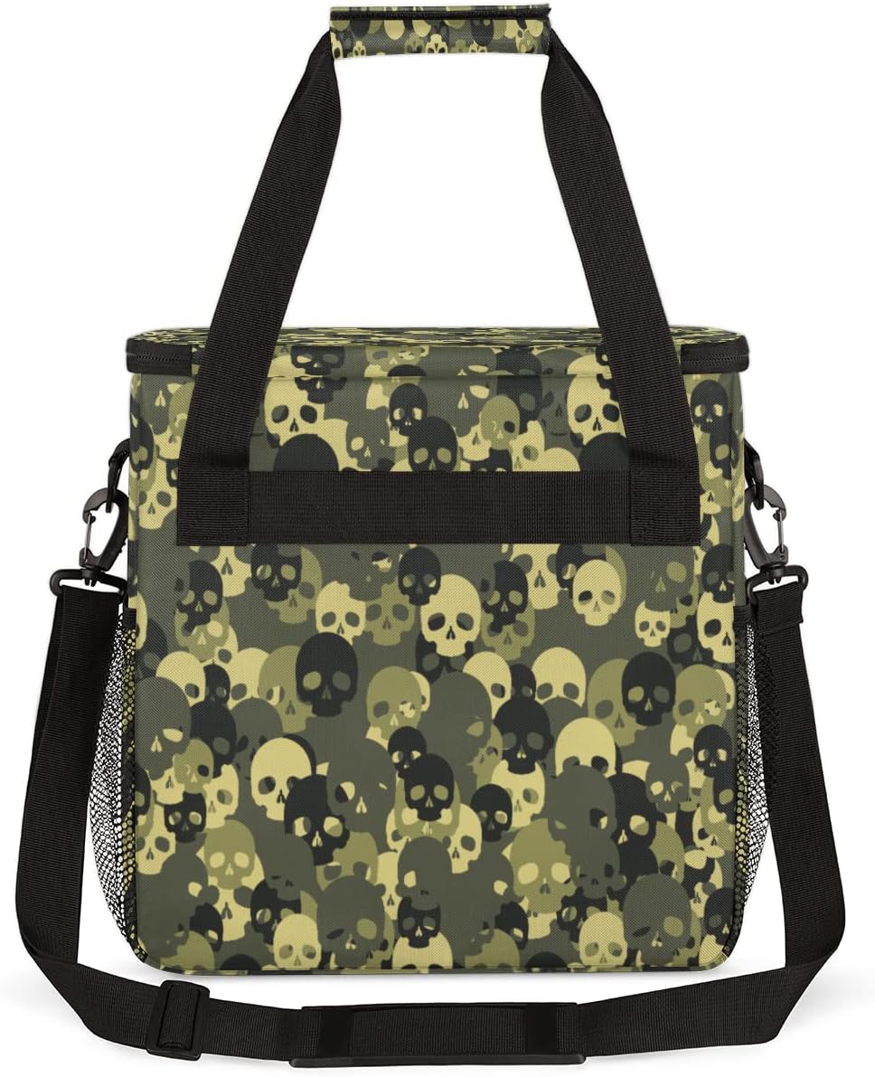 Bolsa de café de camuflaje con diseño de calavera y camuflaje, bolsa de almacenamiento de viaje, compatible con Keurig K-Mini o K-Mini Plus,