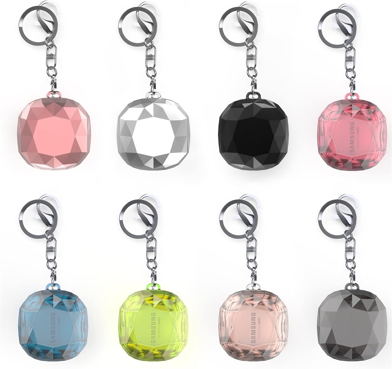 Funda para Samsung Galaxy Buds2 ProBuds 2Buds ProBuds Live con llavero, lindo patrón de diamante protector duro PC auriculares cubiertas