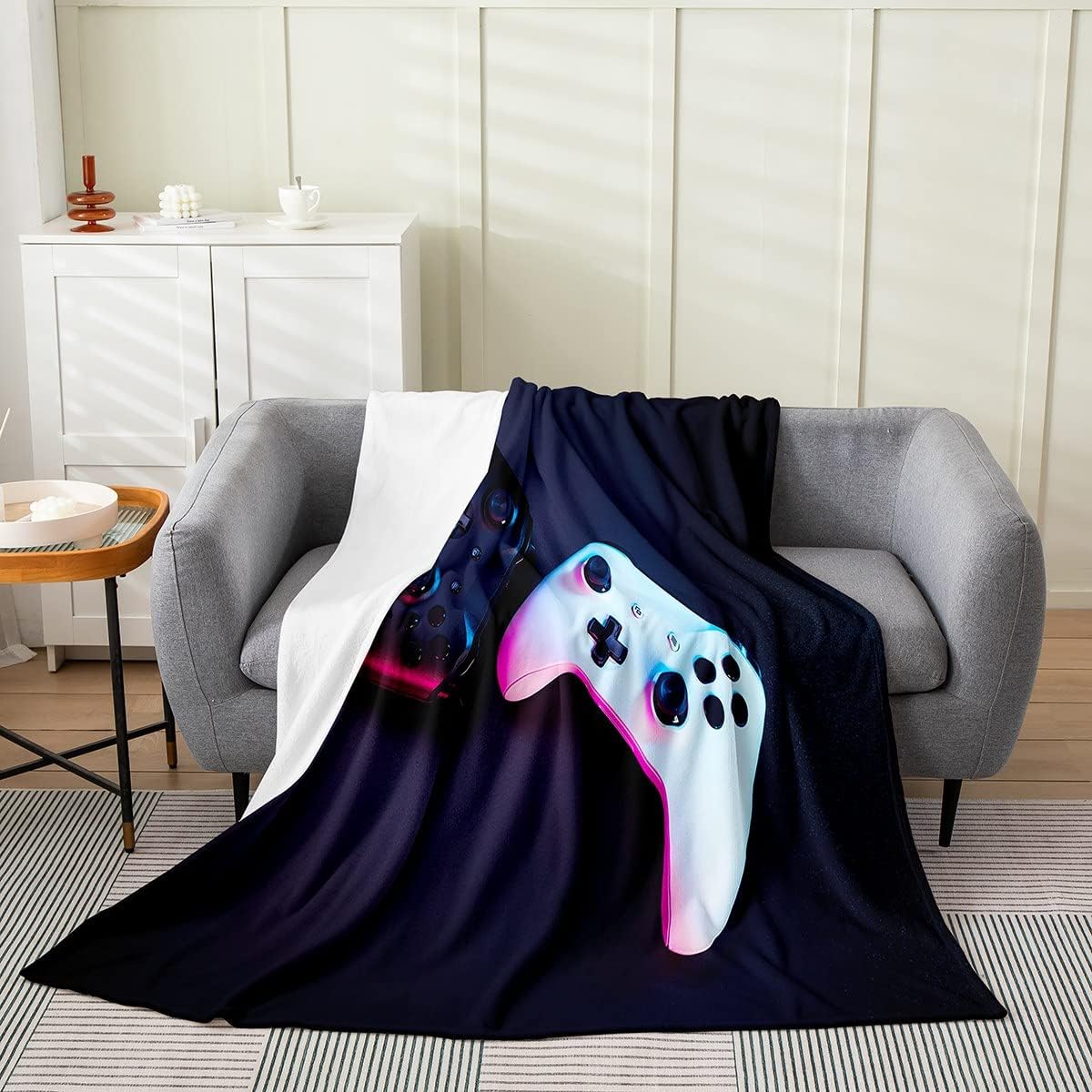 Manta de cama para jugadores para todas las estaciones, manta de forro polar para juegos, manta mullida de franela para niños y niñas, manta de