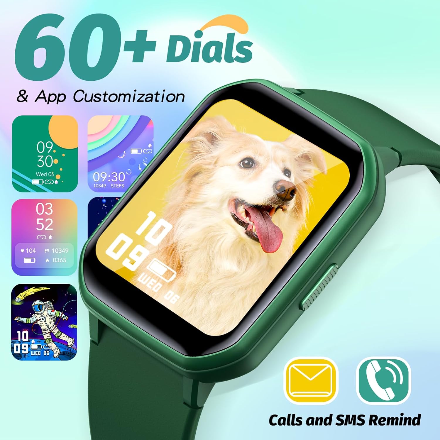 YOUSOKU Reloj inteligente para niños y niñas, reloj de seguimiento de actividad física para niños, esfera de bricolaje de 1.5 pulgadas, 19 modos