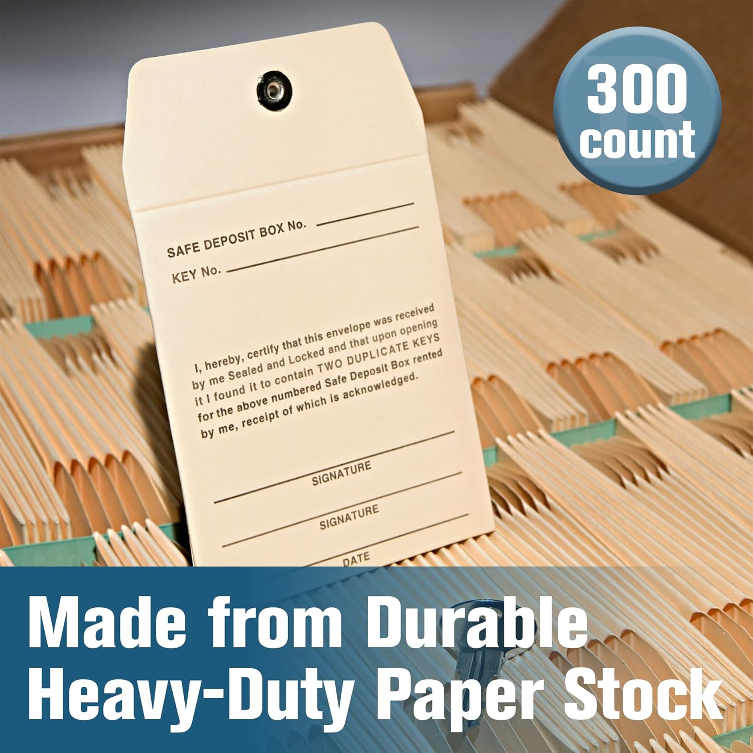 BankSupplies Sobres de Manila  3 pulgadas de ancho x 3.5 pulgadas de alto  Paquete de 300  Sobres de caja de seguridad  Impresión estándar  Fondo de