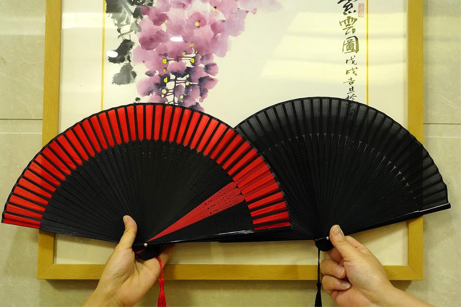 Ventilador plegable portátil de seda de bambú, ventilador de enfriamiento para mujeres y niñas, regalo de fiesta, abanicos de tela de mano con