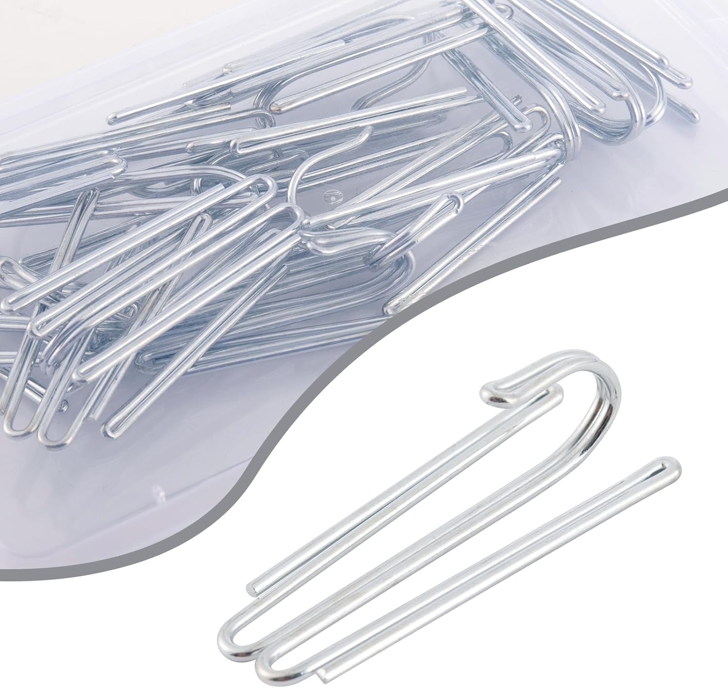 Ganchos de metal para cortinas, pasadores de cinta plisados, resistentes ganchos profundos (paquete de 20)