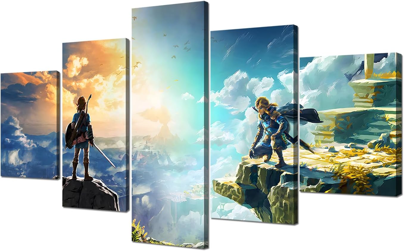 Póster de anime The Legend of Zelda Breath of the Wild and Tears of the Kingdom – Póster para videojuegos, impresión en alta definición, lienzo,