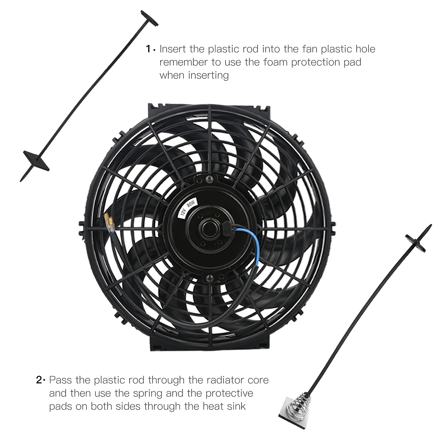 Kit de montaje de ventilador, kit de montaje de ventilador de radiador eléctrico Mellbree compatible con ventilador de refrigeración eléctrico y