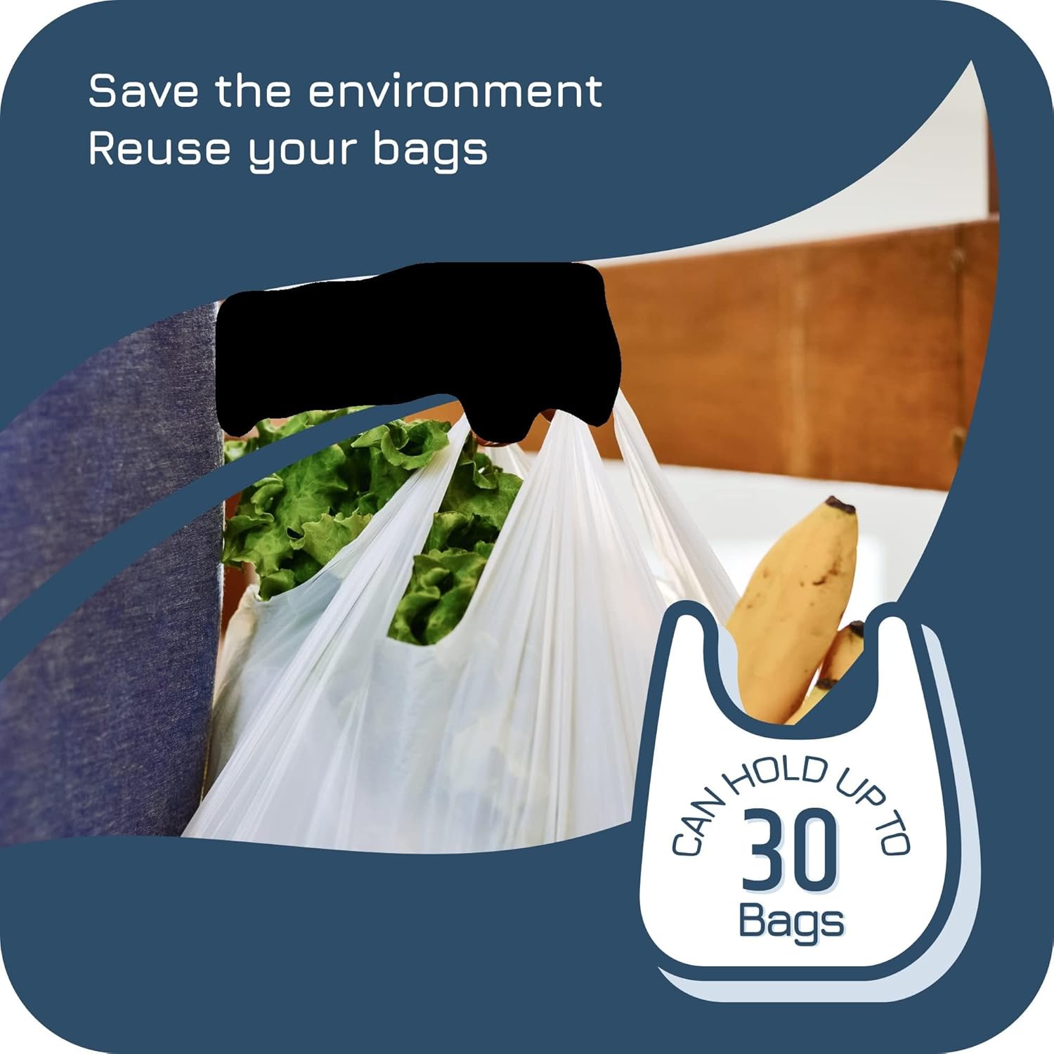 Soporte para bolsas de plástico  Organizador de almacenamiento de bolsa de comestibles de plástico duradero para montaje en pared  A prueba de
