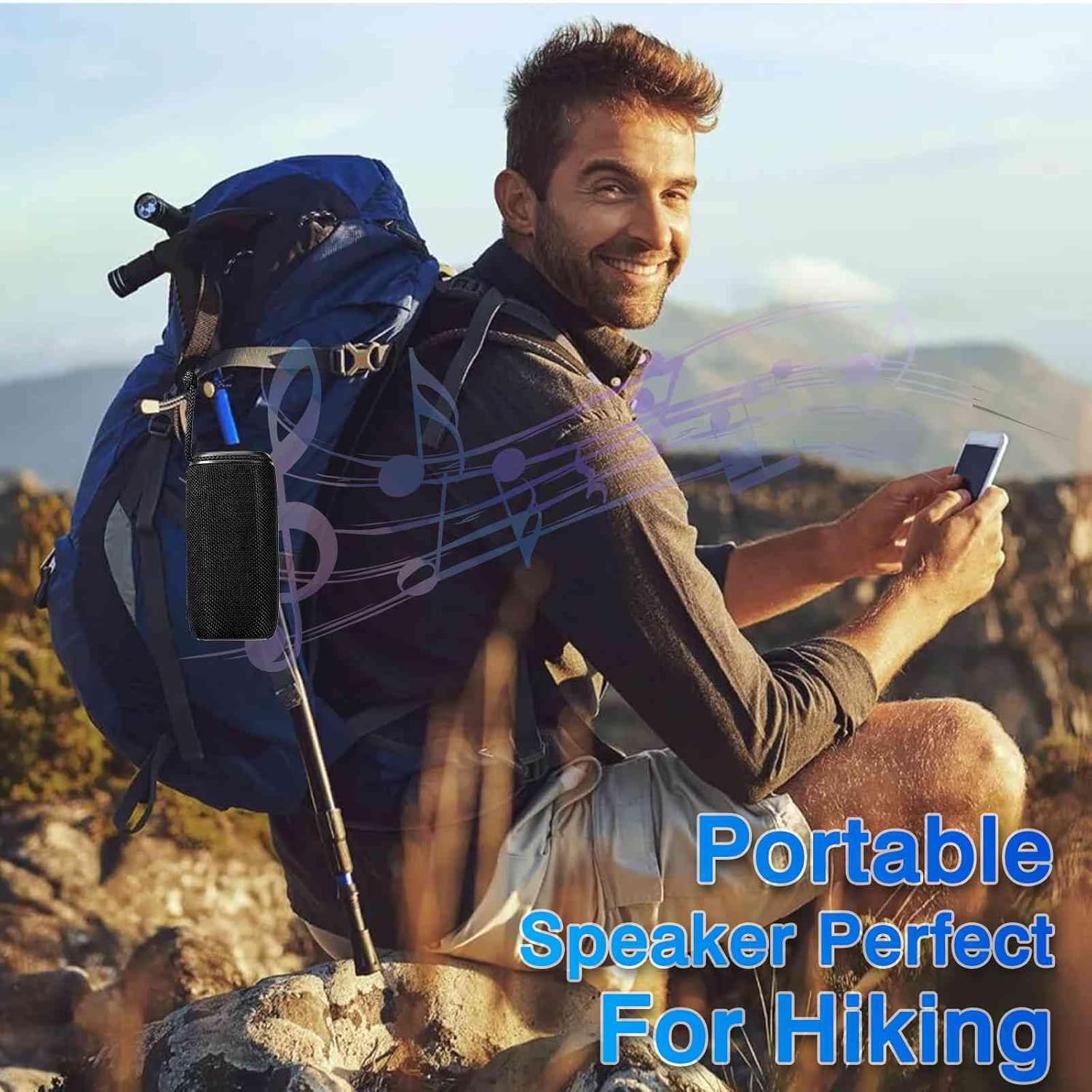 UrbanX Scorpio – Altavoz Bluetooth de la serie, IPX6, impermeable, sonido envolvente HD con graves intensos, emparejamiento inalámbrico verdadero,