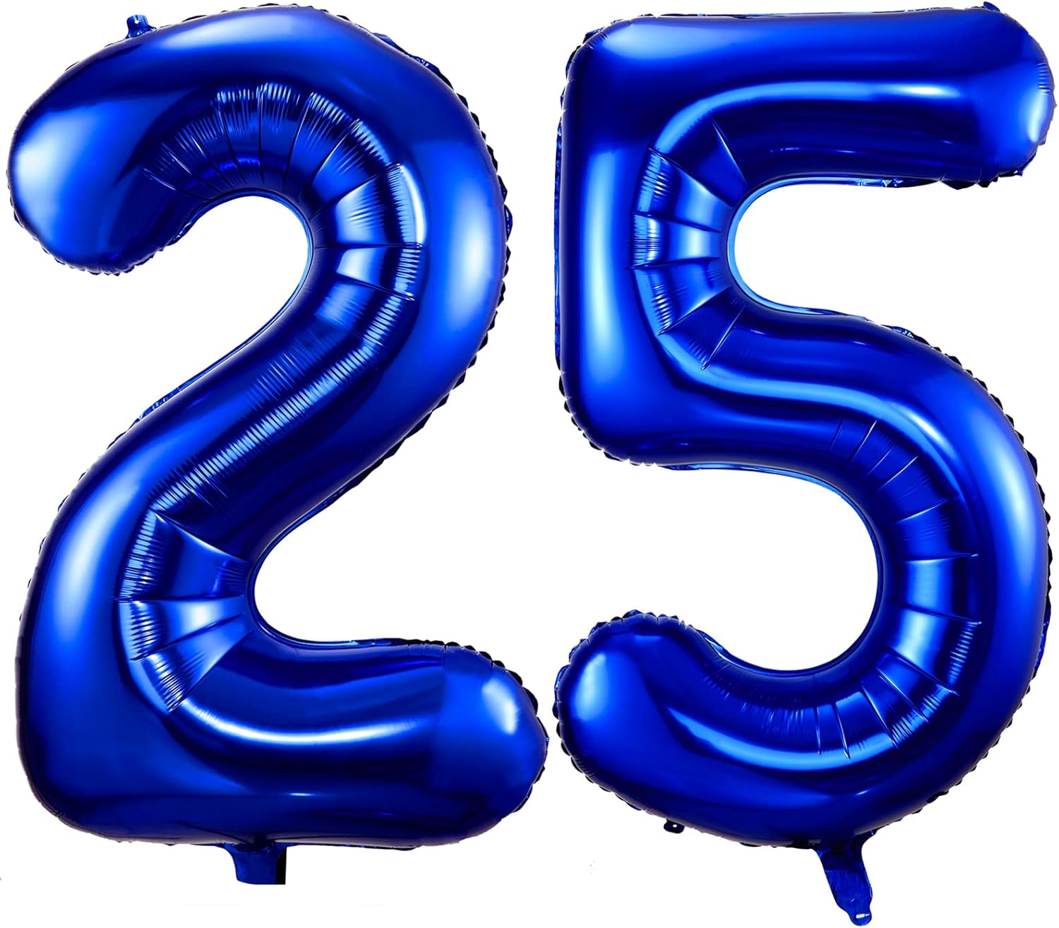 Globos de color azul marino del número 25, globos de cumpleaños de 40 pulgadas, globos de cumpleaños de 25 o 52 globos grandes de aluminio de Mylar