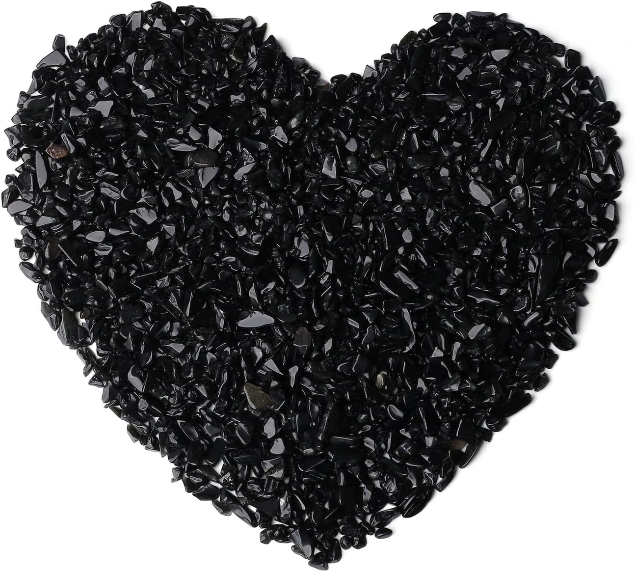 LAIDANLA Chips de cristal de piedra triturada de obsidiana a granel, piedras preciosas naturales curativas de cristales de reiki, mini jarrón de