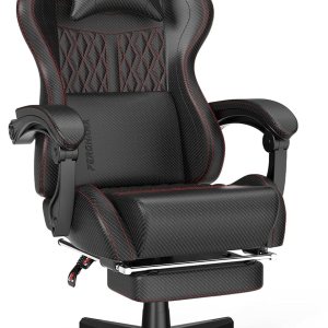 Ferghana Silla de juegos con piel sintética vintage, silla de jugador de respaldo alto con masaje, silla ergonómica de computadora de oficina con Ferghana Silla de juegos con piel sintética vintage, silla de jugador de respaldo alto con masaje, silla ergonómica de computadora de oficina con