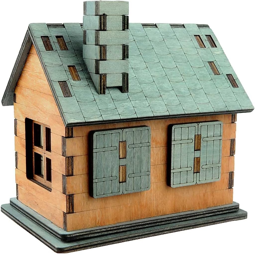 Logica Puzzles Art. Da Vinci House – Brain Teaser in Wood – Caja secreta – Dificultad 46 Extreme – Colección Leonardo da Vinci