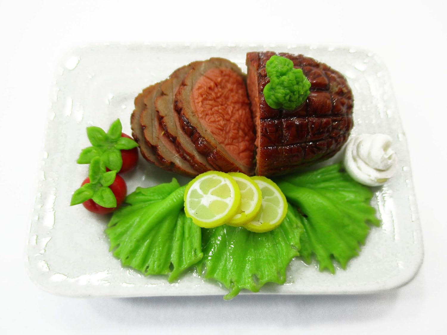 Casa de muñecas Miniaturas Food Glaze Jamón Filete Jamón Miel 16 Compatible con Barbie Supply 15846