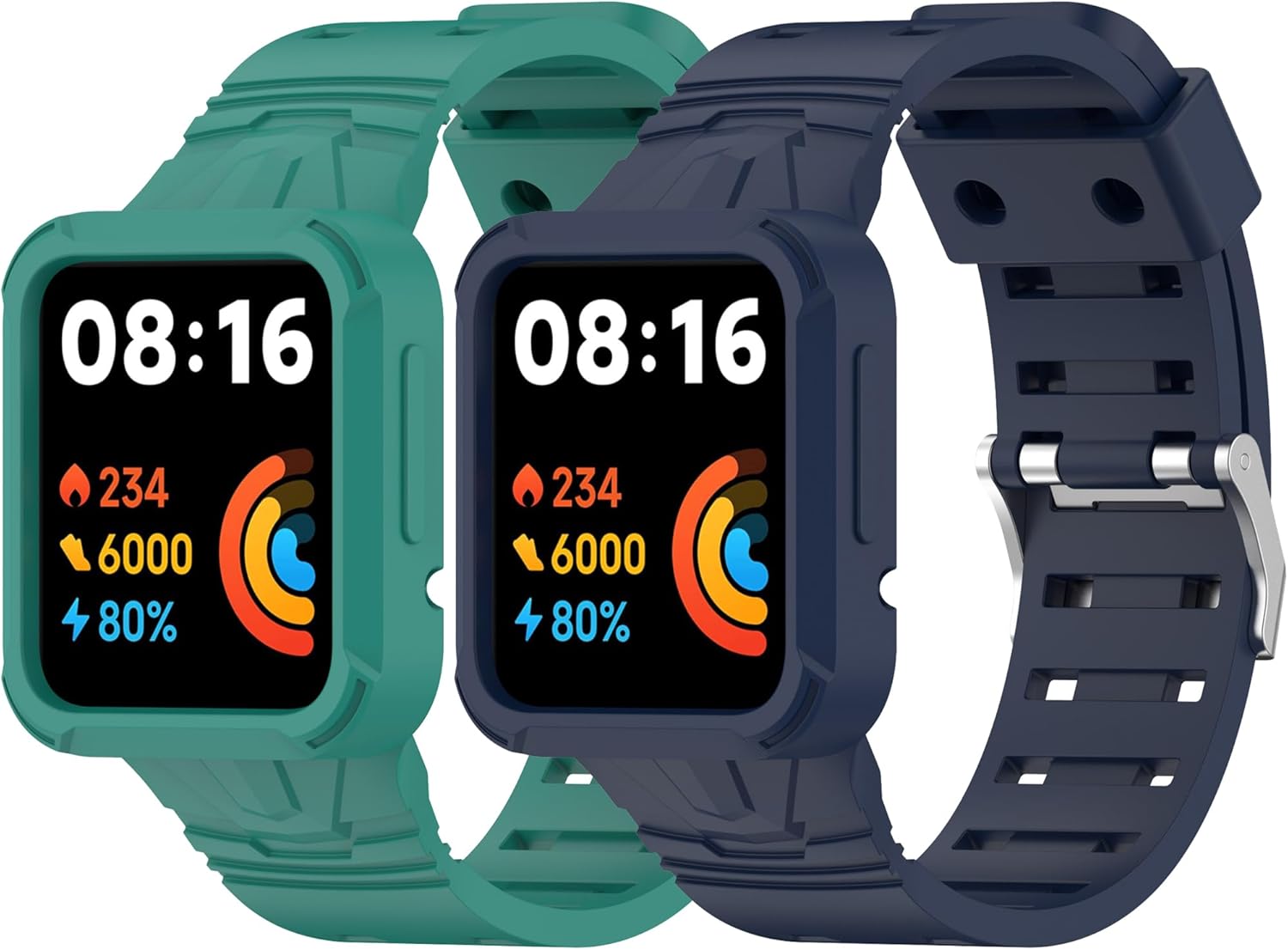 Compatible con Redmi Watch 2 LiteWatch 2Watch 1 correas con funda, correas deportivas suaves de silicona de repuesto con funda protectora para MI