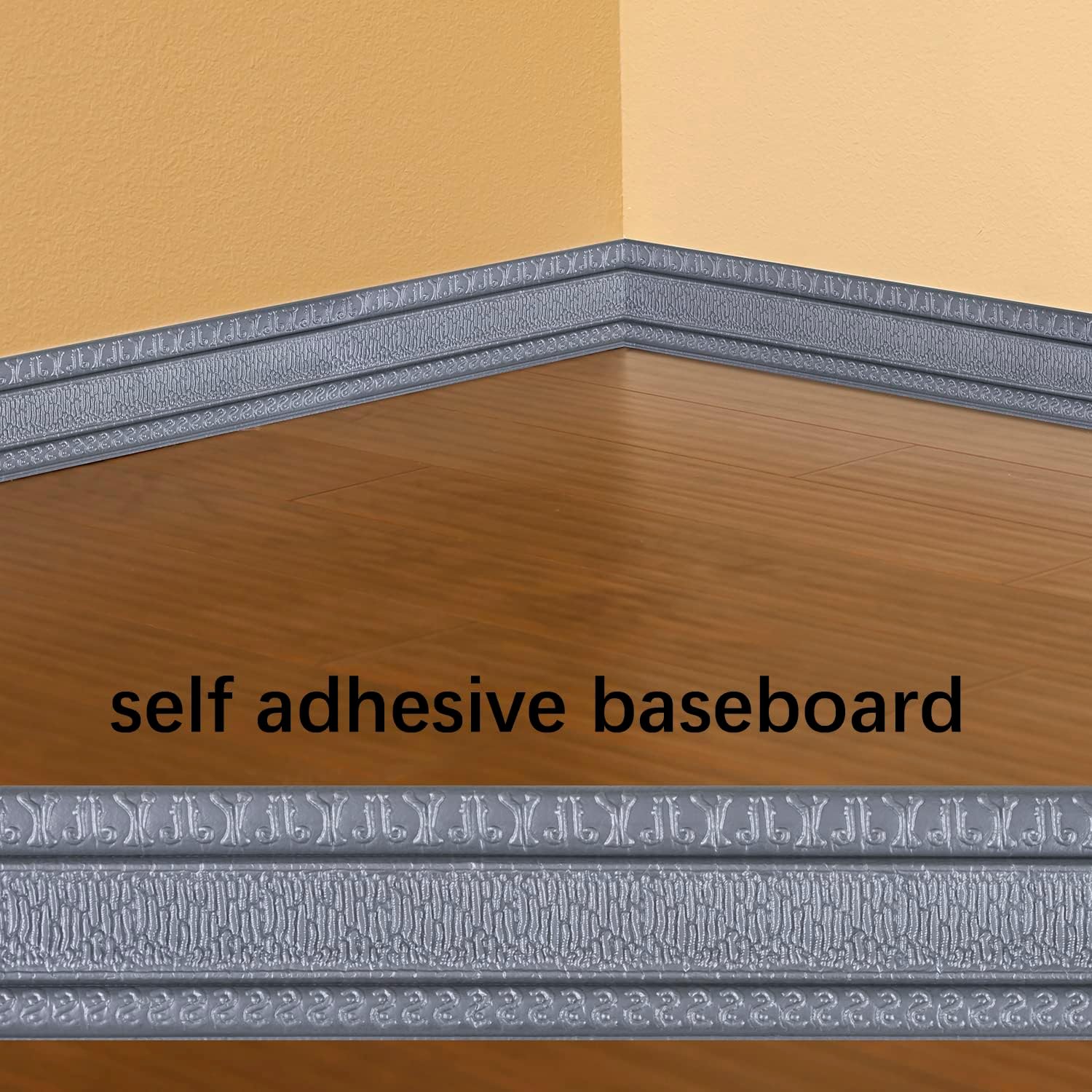 Yutianli Moldura de corona para despegar y pegar, borde flexible de pared, base de pared autoadhesiva, base de vinilo autoadhesiva, moldura de pared