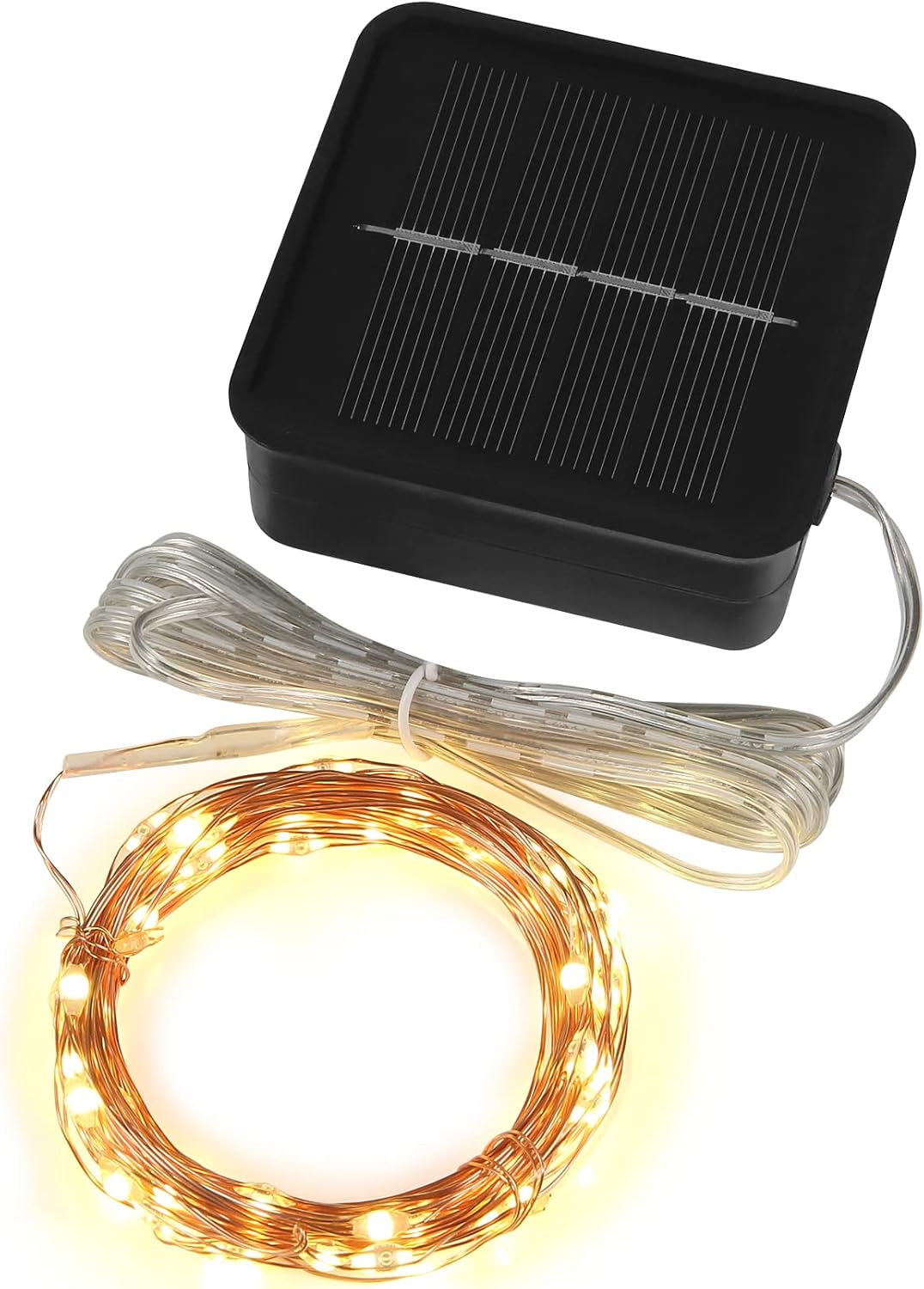 Guirnalda de luces solares mini corta al aire libre LED de hadas de 15 pies 50 LED impermeable para manualidades de jardín