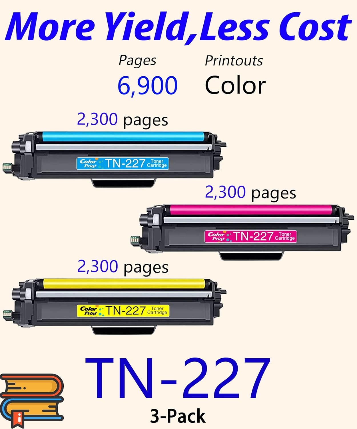 COLOR PRINT Cartucho de tóner compatible de repuesto para Brother TN227 TN-227 TN223 TN227C TN227M TN227Y para impresora MFC-L3750CDW HL-L3210CW