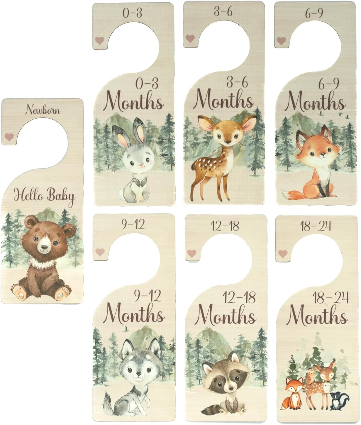 Kistler Family Products Divisores de armario de bebé  Divisores de armario de decoración de guardería de bosque para ropa de bebé  Divisores de