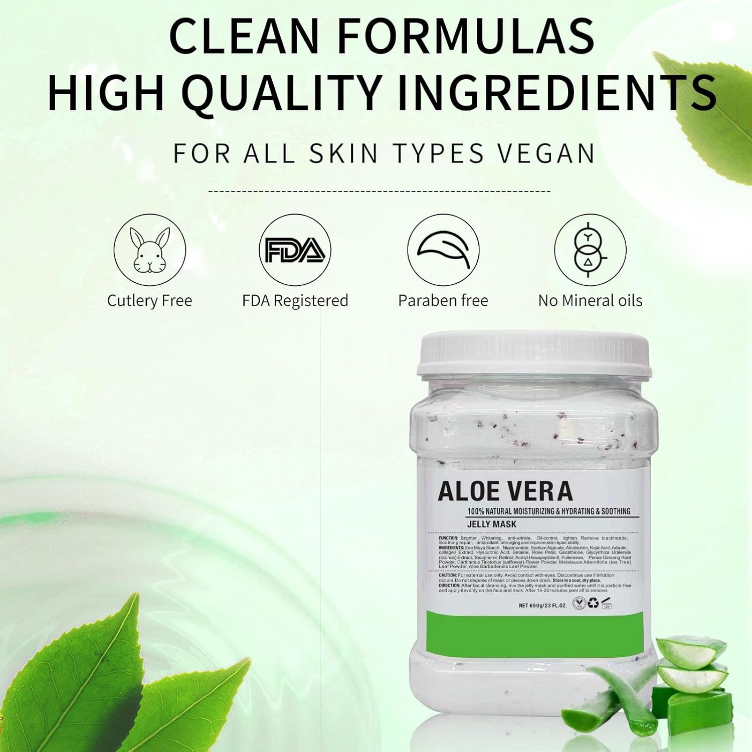 Mascarilla de gelatina en polvo para el cuidado de la piel facial de rosa búlgara, mascarilla profesional de gelatina despegable, hidratante,