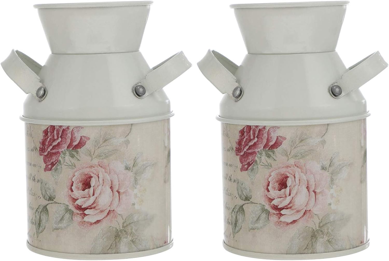 EXCEART Jarrón de metal para flores, de hierro, estilo shabby chic, mini vintage galvanizado para regar leche, jarrón rústico para cubo, cubo