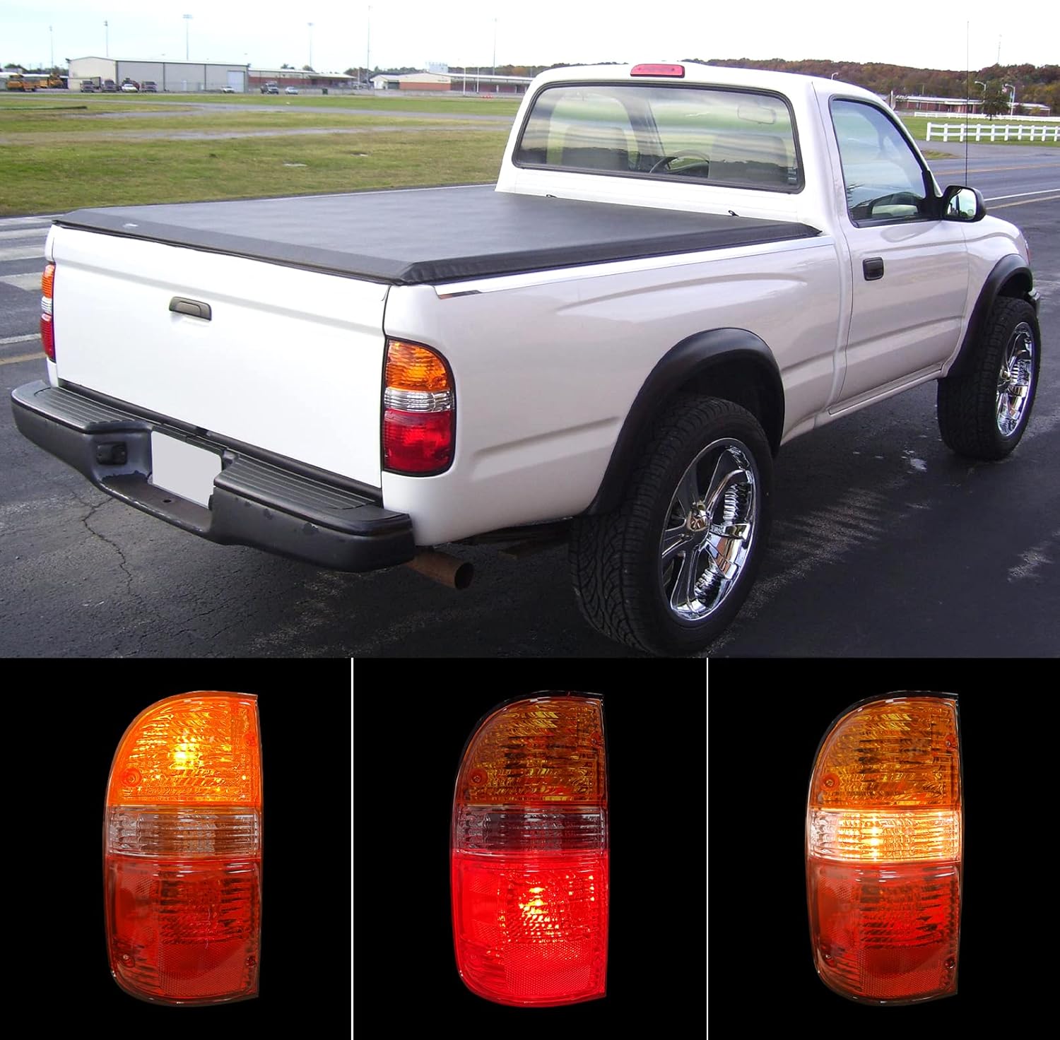 Rongxu – Conjunto de luz trasera para Toyota Tacoma compatible con 2001 2002 2003 2004, lámpara trasera de luz de freno lateral del conductor,