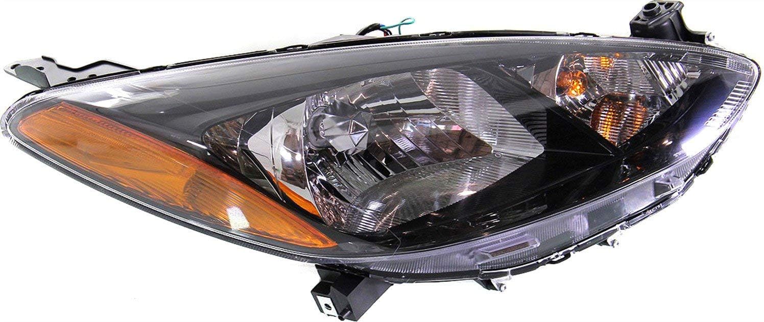Evan Fischer Juego de faros delanteros compatible con Mazda 2 2011, 2012, 2013, 2014, con arnés de cableado de bombilla, lado izquierdo y derecho