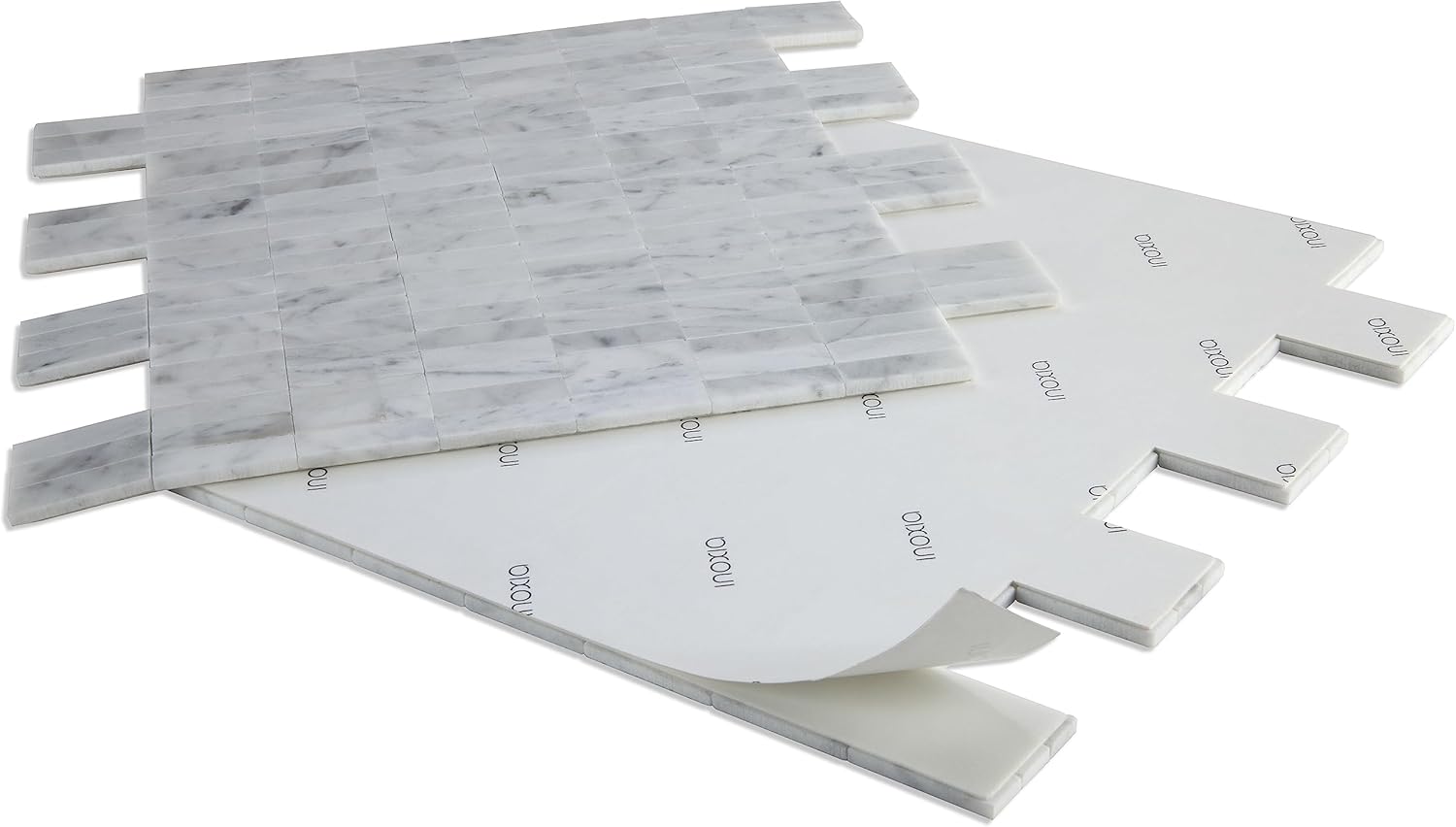 FREEZY – Azulejos de piedra natural atemporales, modernos azulejos de mármol para salpicaduras de cocina, chimenea, pared interior, instalación 3
