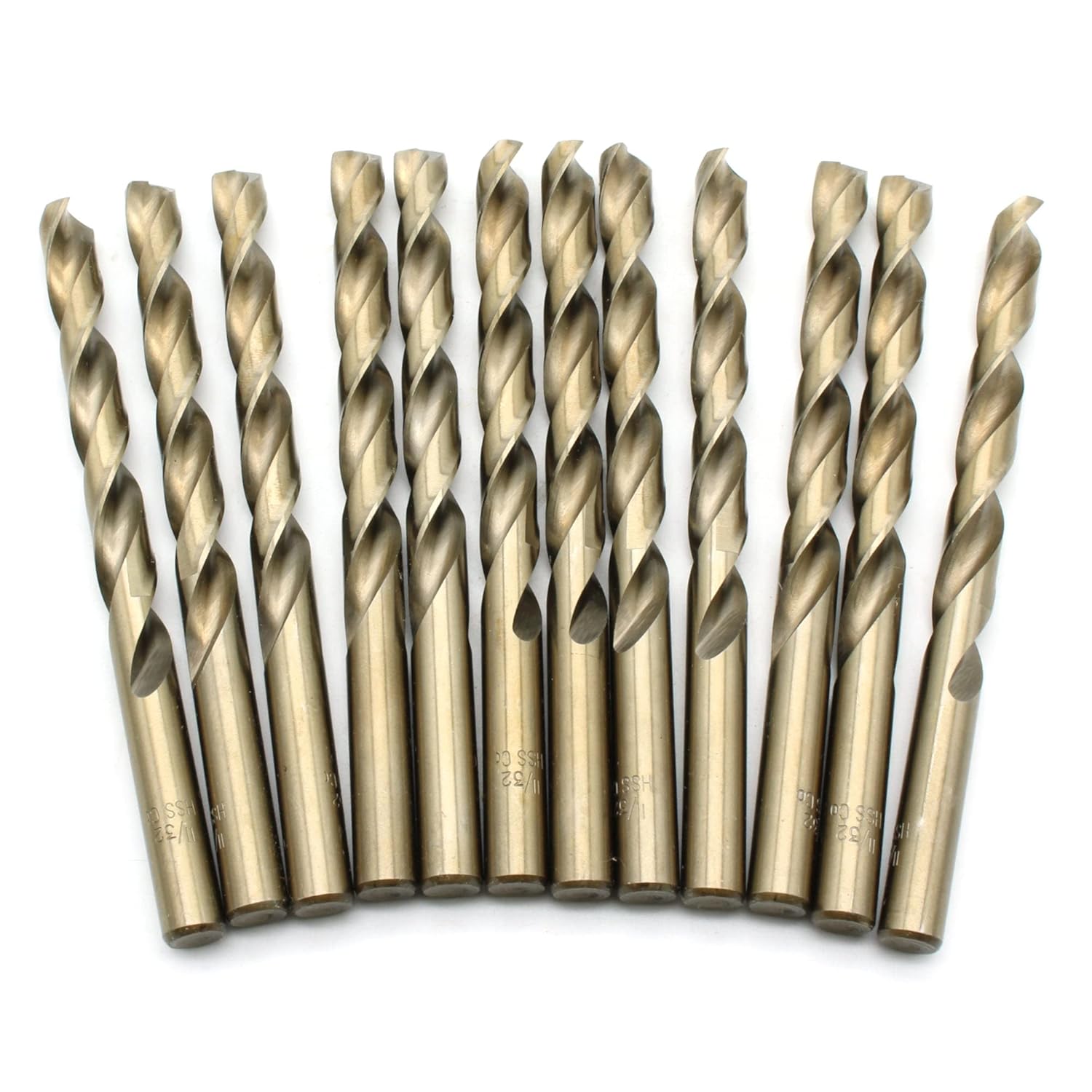 TEMO 12 piezas 1132 pulgadas cobalto 135 grados Jobber broca 4.75 pulgadas longitud